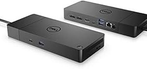 Refurbished Universal Dock – D6000S, Equipped with USB-C/USB-A PowerShare Options, Connect Upto Three 4K Displays, LED Indicator, Black